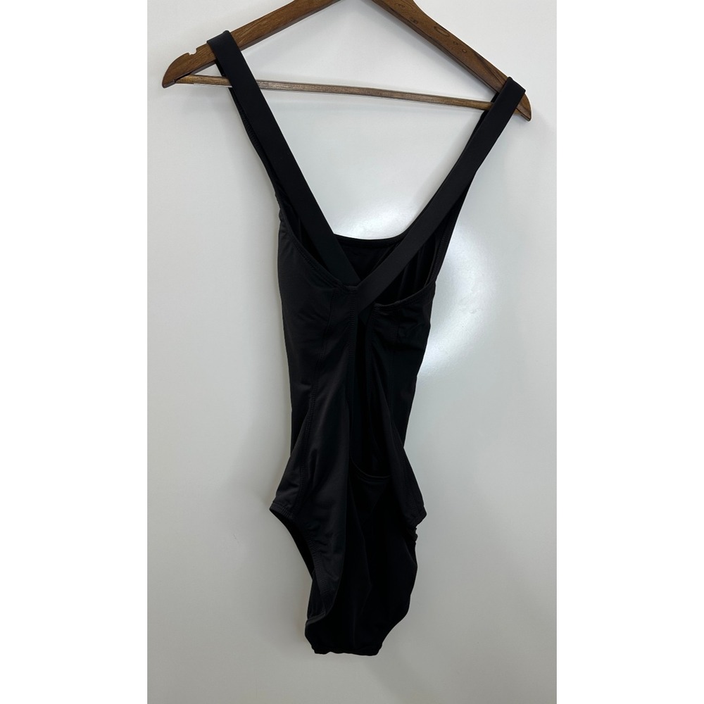 Andie One Piece Swimsuit Black Criss Cross Open Back Scoop Neck Womens Large - Picture 9 of 12